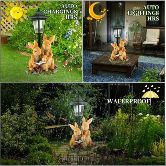View of Accents | New Solar Outdoor Garden Statues Lights Garden Art Home Gifts ...
